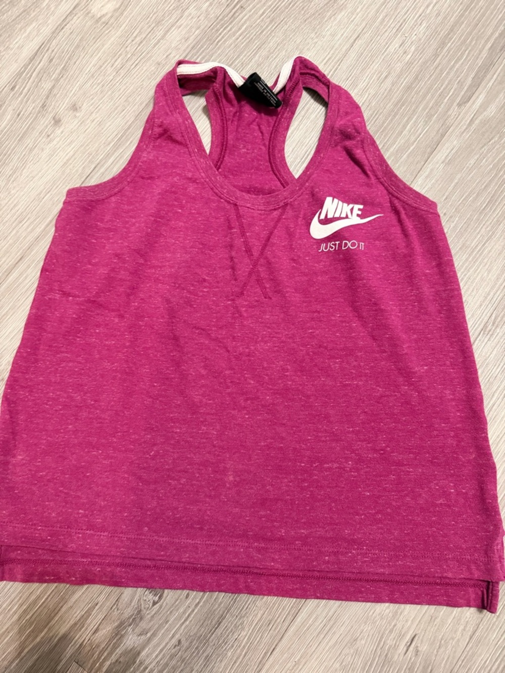 Nike Women's Raspberry Racerback Tank Top with White Logo
